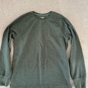 Men’s Goodfellow Green Crewneck waffle Long Sleeve Shirt Size Medium